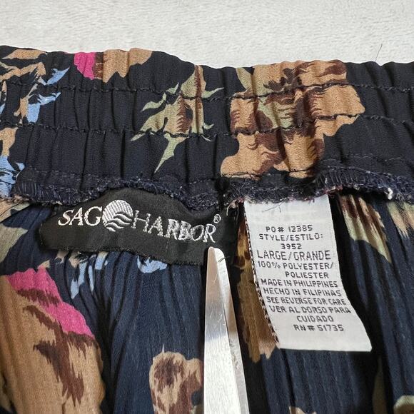 Sag Harbor Pull On Floral Print A-Line Maxi Skirt Size L Boho Festival Colorful - Picture 4 of 10